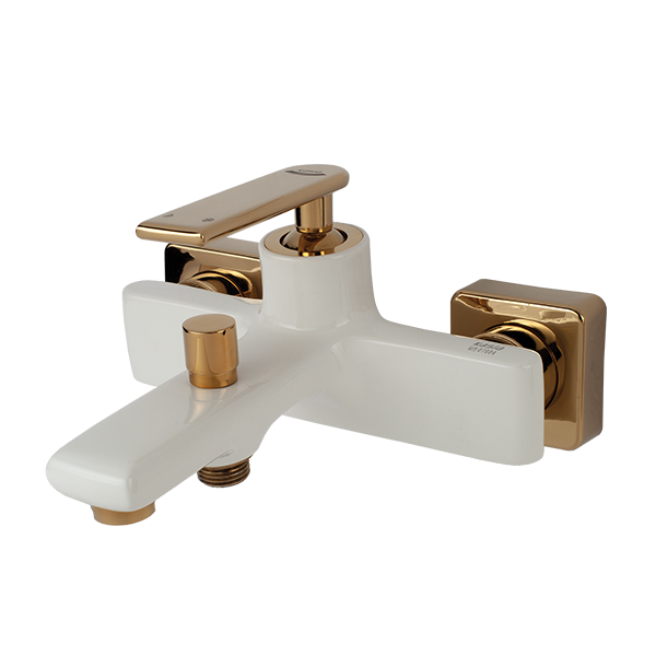 سفید طلایی3 شیر حمام کسری مدل آمازون کروم شیری طلایی